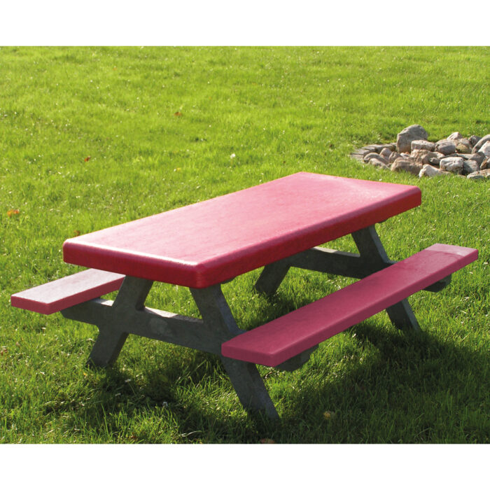 Foto: Kinder-Picknicktisch aus recycling-Kunststoff rot