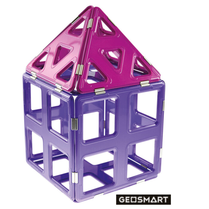 Geosmart Baubeispiel großes Haus: magnetisches Konstruktionsspiel kompatibel mit Magformers