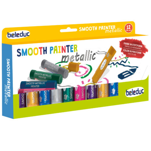 Packung mit 12 Stück Smooth Painter metallic mit herausdrehbarer Mine