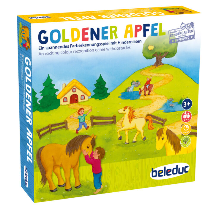 Verpackung des Farbspiels Goldener Apfel für Kindergartenkinder ab 3 Jahren