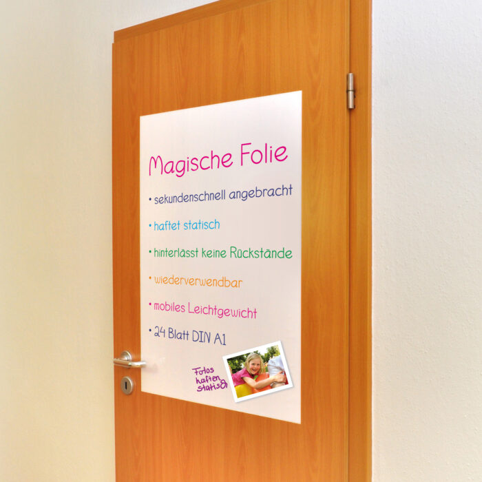 Whiteboardfolie haftet an glatten Oberflächen