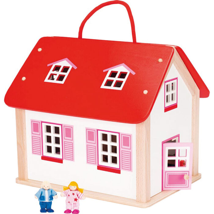 Koffer Puppenhaus aus Holz für Kinder in Kindergarten- und Schulalter