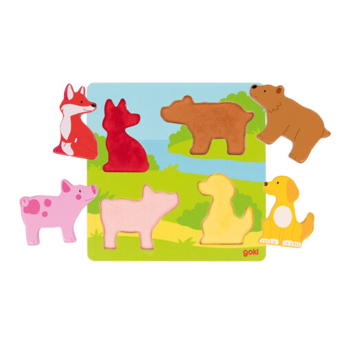 Fühlpuzzle Tiere aus Holz