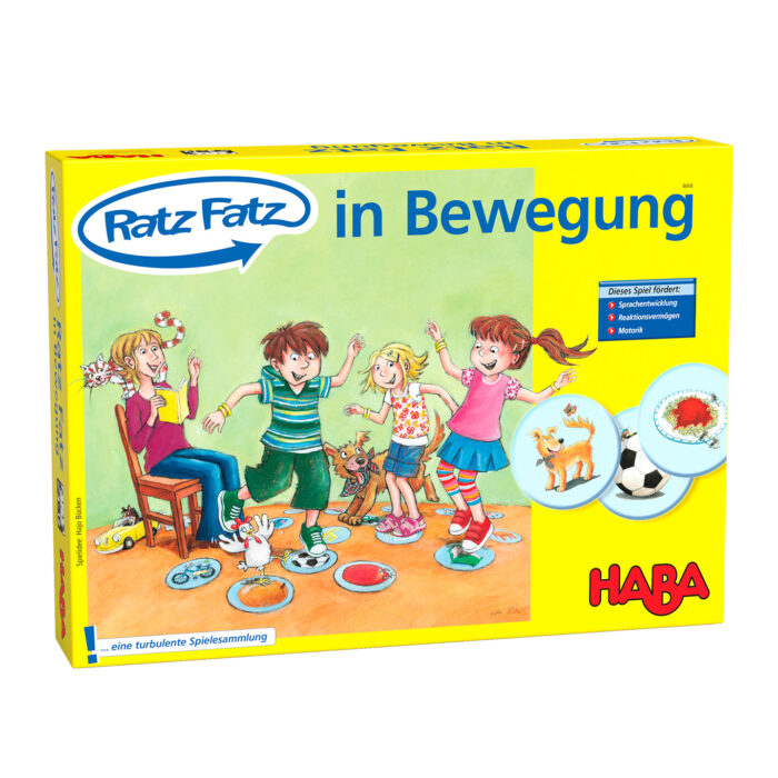 Kinder spielen Haba Ratz Fatz in Bewegung
