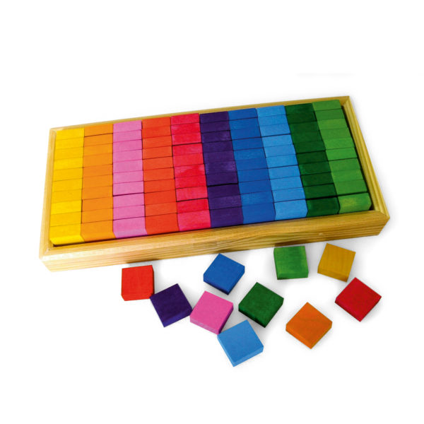 Mosaikplättchen quadratische bunte Holzbausteine für Kinder