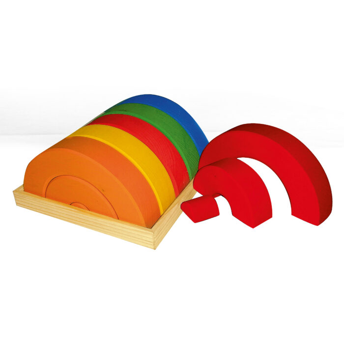 Junior-Bogen-Set bunte Holzbausteine in Bogenform für Kinder von Bauspiel