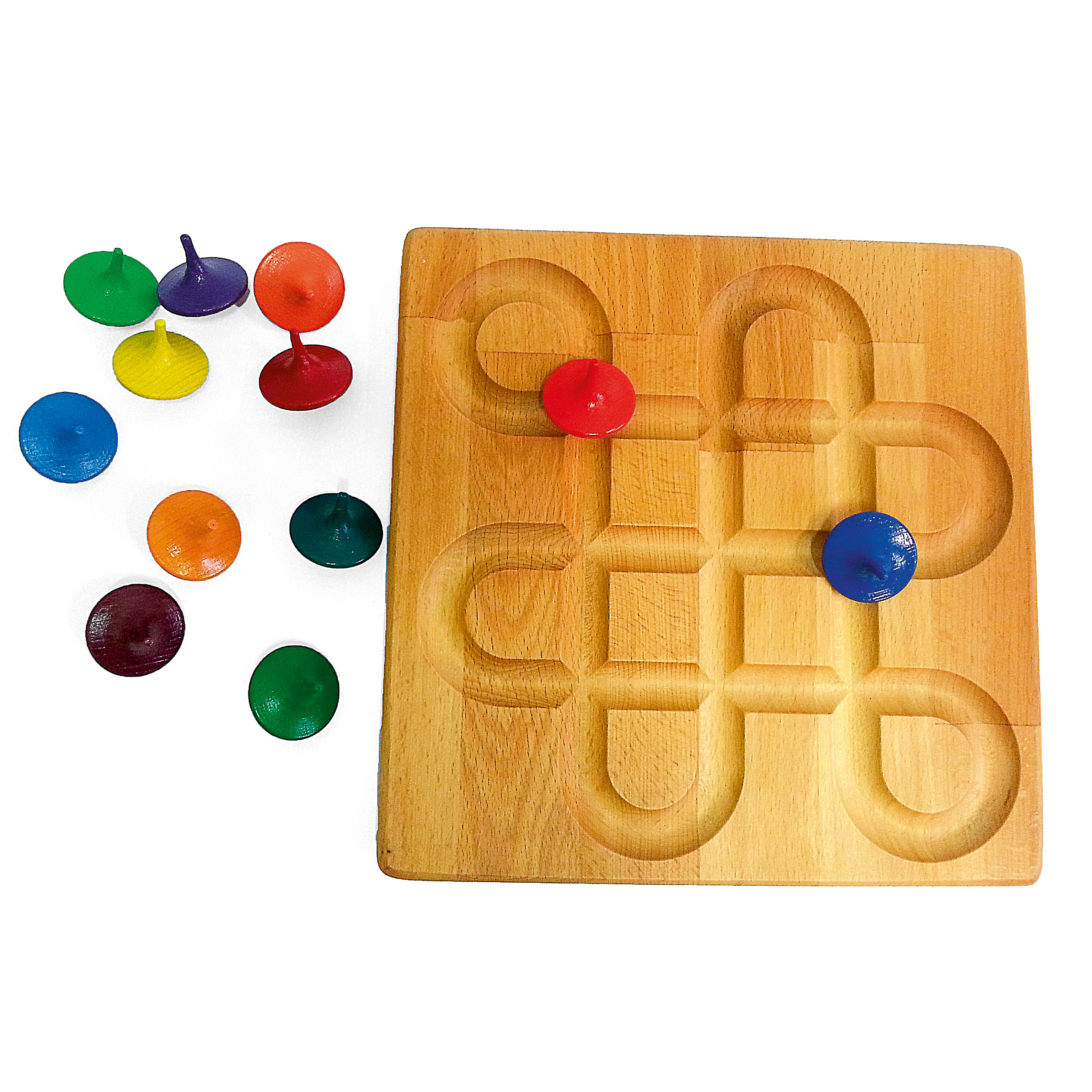 6 Stück mit farbenfroher Bemalung Spiel Spaß & Lernen Kreisel aus Holz 