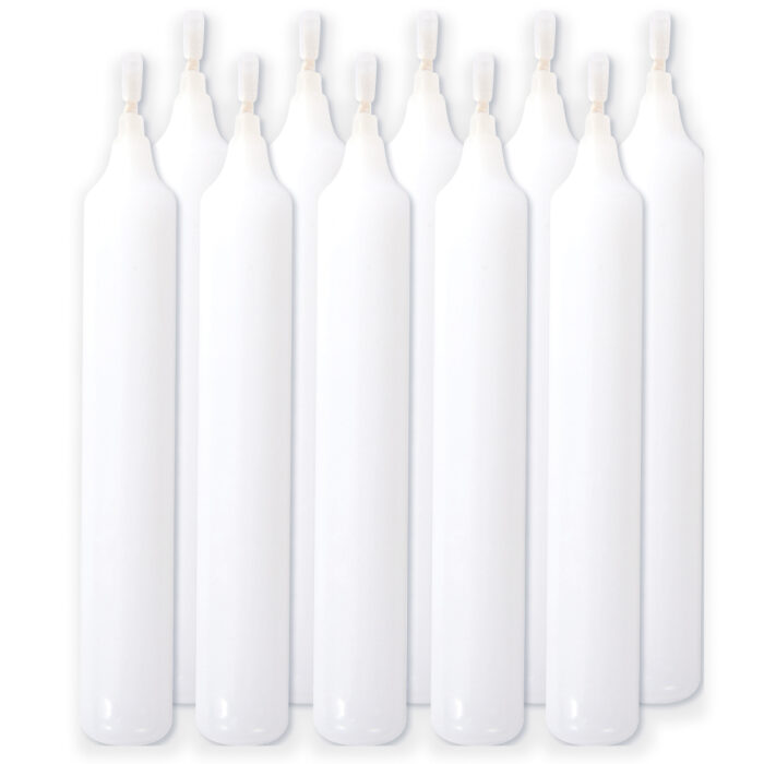 10 weiße Kerzen