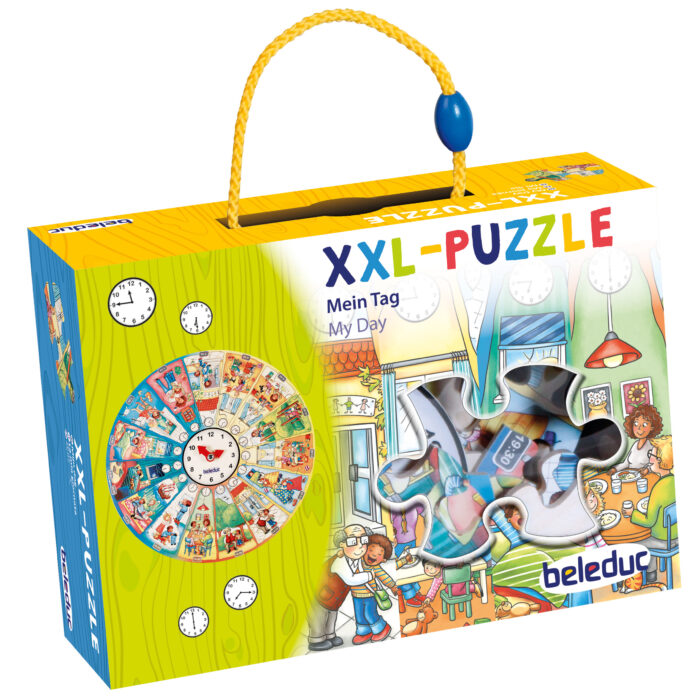 Verpackung des XXL Lernpuzzles Mein Tag von beleduc