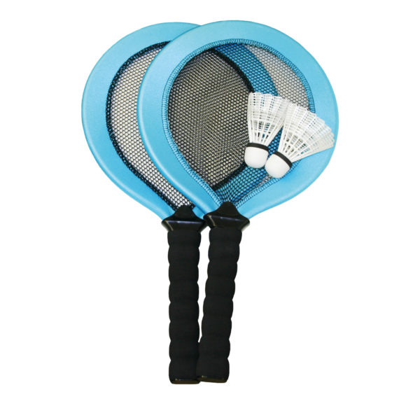 Badminton Set mit kurzem Stiel speziell für Kinder bestehend aus 2 Schlägern und 2 Bällen