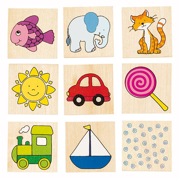 Memospiel aus Holz für Kleinkinder und Kindergartenkinder