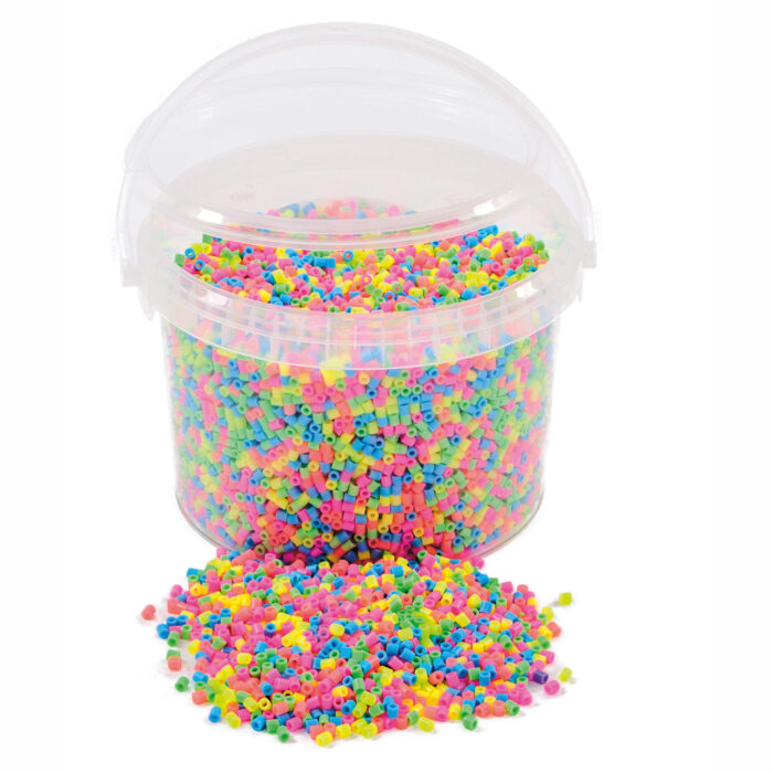 Kübel mit Bügelperlen Pastell