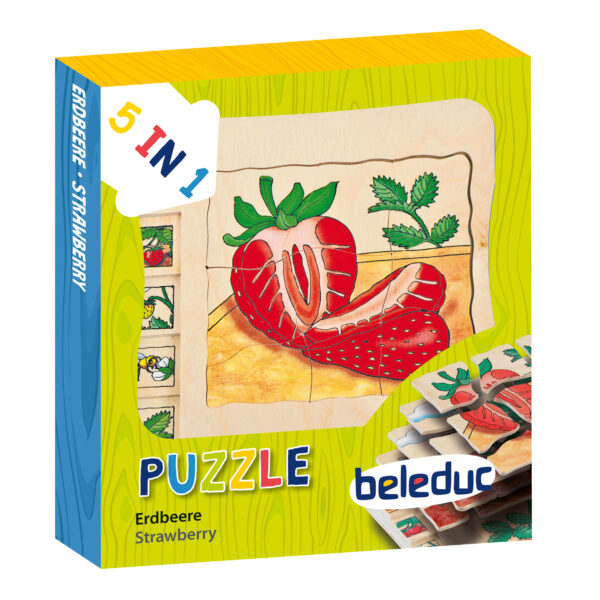 Lagenpuzzle Erdbeere Holzpuzzle für Kinder