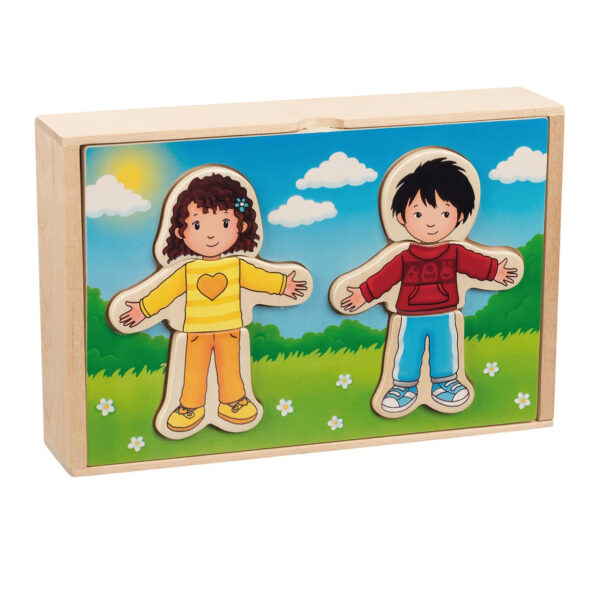 Anziehpuppen- Puzzle aus Holz für Kinder