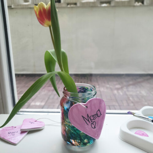 Muttertagsgeschenk mit Modeliermasse Anhänger