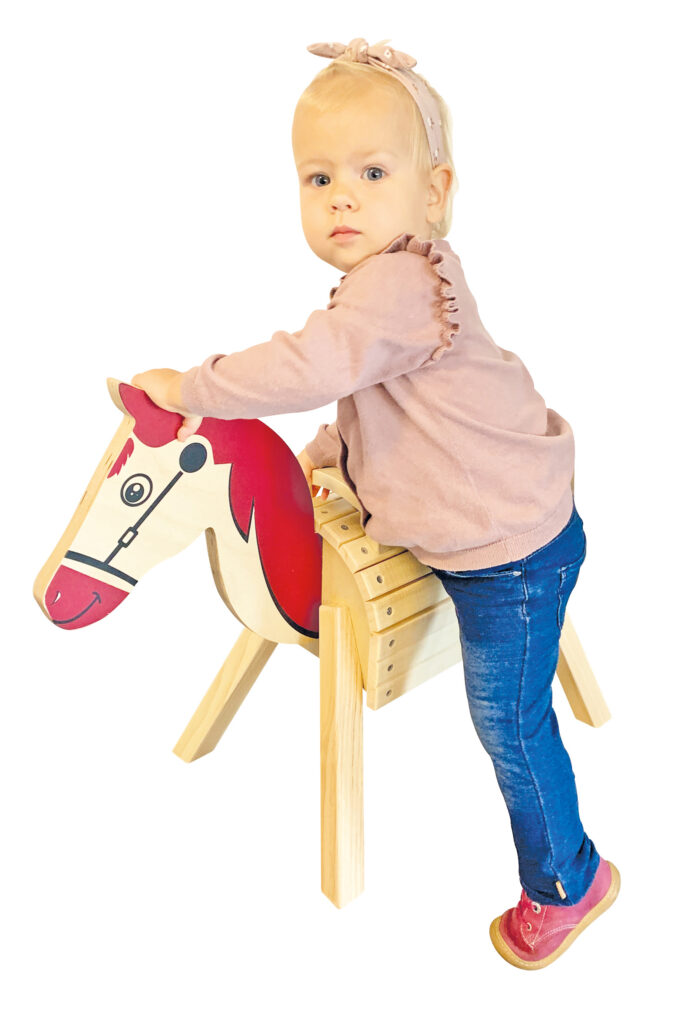 Kind mit Holzpony
