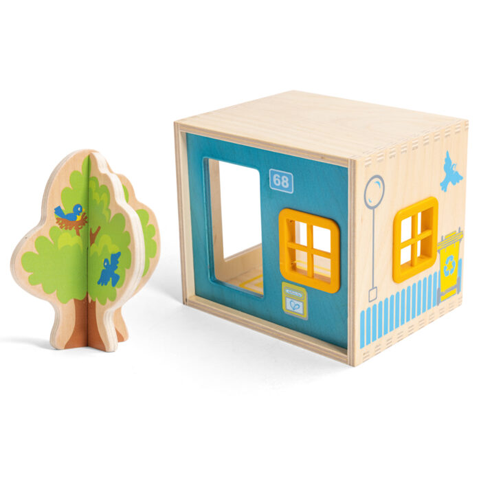 Baum und Haus aus Holz für Kinder unter 3 Jahren